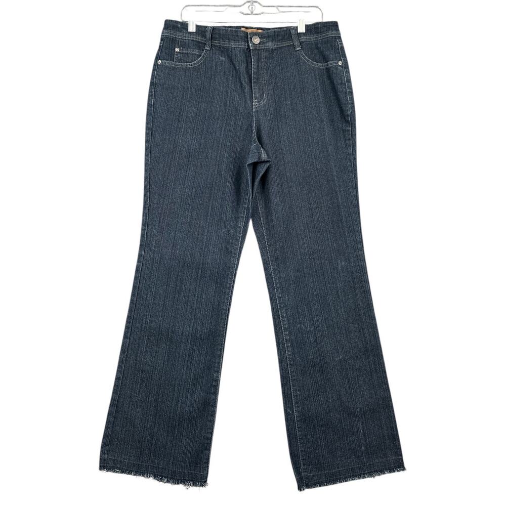 Hannah Dark Wash Bootcut Leg Raw Hem Classic Jeans Womens 16 *See Note*